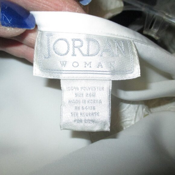 Shirt: “Jordan Woman” Sz:24W, Button Down, Round Collar, Long Sleeve, Off White - Picture 4 of 12